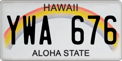 HI license plate YWA676