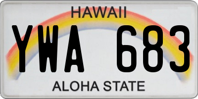 HI license plate YWA683