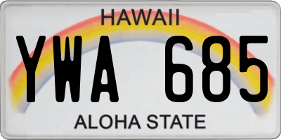 HI license plate YWA685