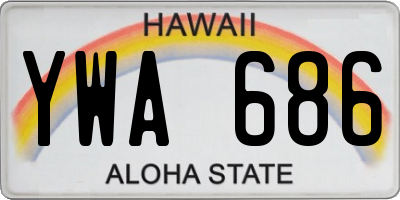 HI license plate YWA686