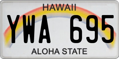 HI license plate YWA695