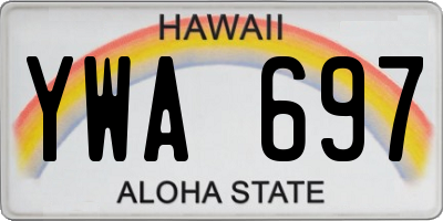 HI license plate YWA697