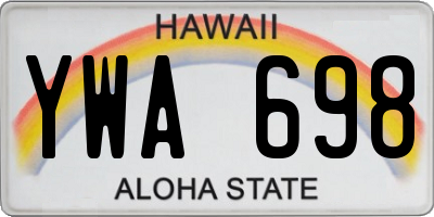 HI license plate YWA698