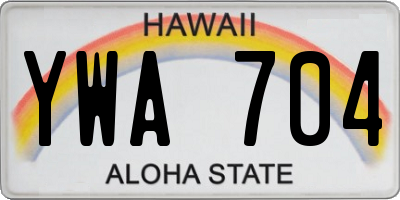 HI license plate YWA704