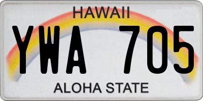 HI license plate YWA705