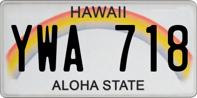 HI license plate YWA718