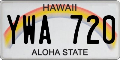 HI license plate YWA720