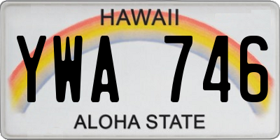 HI license plate YWA746
