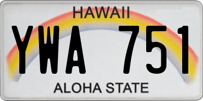 HI license plate YWA751