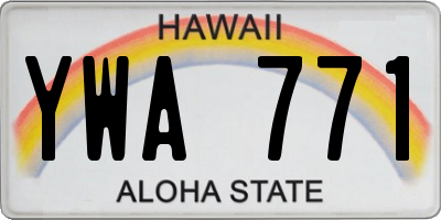 HI license plate YWA771