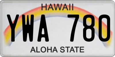 HI license plate YWA780