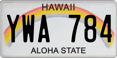 HI license plate YWA784