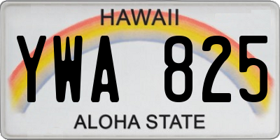 HI license plate YWA825