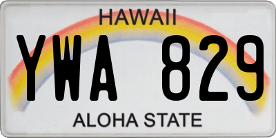 HI license plate YWA829