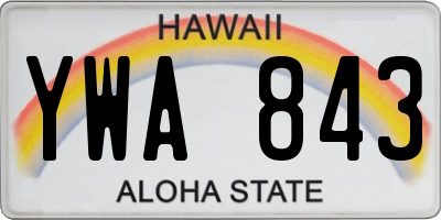 HI license plate YWA843