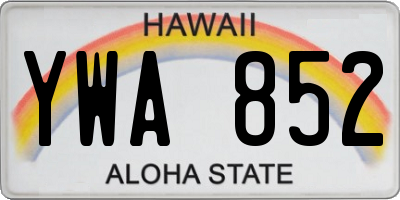 HI license plate YWA852