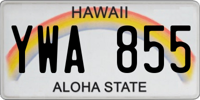 HI license plate YWA855