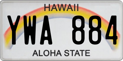 HI license plate YWA884