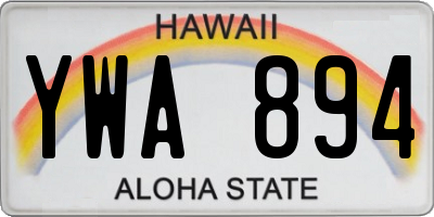 HI license plate YWA894