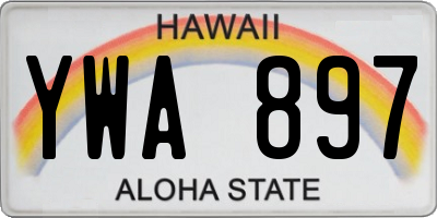HI license plate YWA897