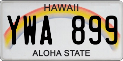 HI license plate YWA899