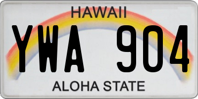 HI license plate YWA904