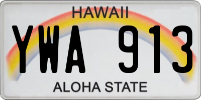 HI license plate YWA913
