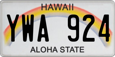 HI license plate YWA924