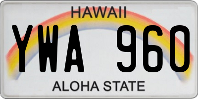 HI license plate YWA960