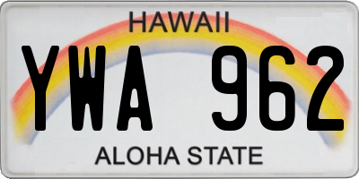 HI license plate YWA962