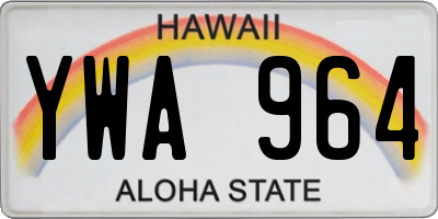 HI license plate YWA964