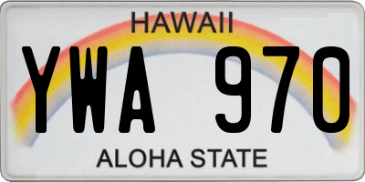HI license plate YWA970