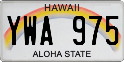 HI license plate YWA975