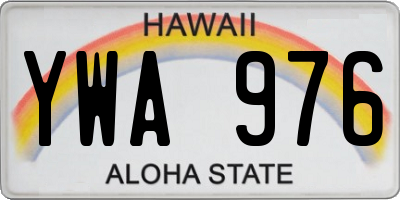 HI license plate YWA976