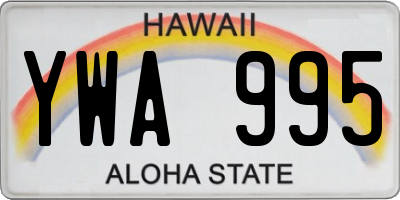 HI license plate YWA995
