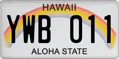 HI license plate YWB011