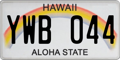 HI license plate YWB044