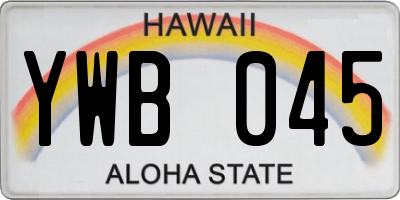 HI license plate YWB045