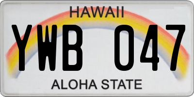 HI license plate YWB047