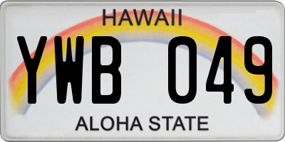 HI license plate YWB049