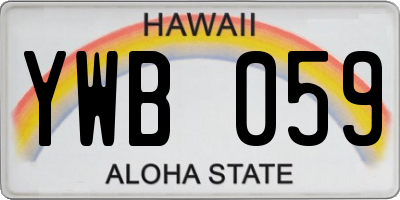 HI license plate YWB059