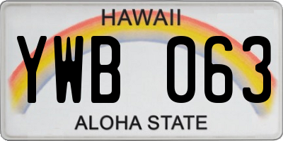 HI license plate YWB063