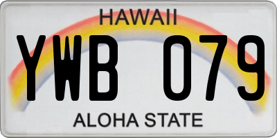 HI license plate YWB079