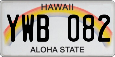 HI license plate YWB082