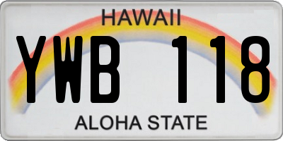 HI license plate YWB118