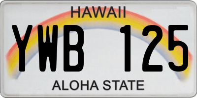 HI license plate YWB125