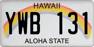 HI license plate YWB131
