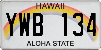 HI license plate YWB134