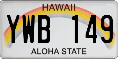 HI license plate YWB149