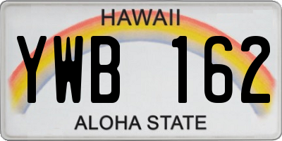 HI license plate YWB162